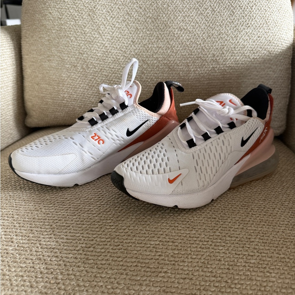 Nike Air Max 270 White and Red Sneakers - Picture 3 of 5